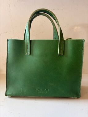 Parker Clay Green Leather Tote Bag